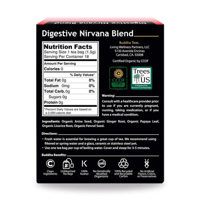 Buddha Teas Organic Digestive Nirvana Blend - Herbal Tea, Caffeine Free