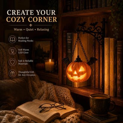 Library Lantern-Decorative Bookshelf Lighting, Mini Bookshelf Lamp Slides Between Books, Warm Amber LED Bookshelf Lights for Book Nook, Shelf Decor Gift for Book Lovers(Reading Ghost)