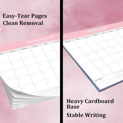 Monthly Planner Notepad - 52 Pages of Blank Calendar Sheets, Undated Planner for Organizing Tasks & Scheduling, Blank Calendar Design for Custom Monthly Planning, 7" x 10", Green