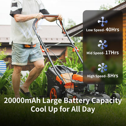 Socool 10000mAh Portable Waist Fan Clip on Wearable Belt Personal Fans Rechargeable Battery Operated, 20H Cooling with 10 Speeds & Dual Motors,Neck Hanging Hands-Free for Outdoor Travel Power Bank