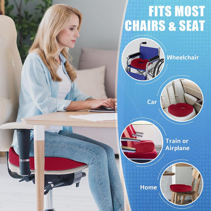 BlissTrends Donut Pillow Seat Cushion,Donut Chair Cushions for Postpartum Pregnancy & Hemorrhoids,Tailbone Pain Relief Cushion,Memory Foam Lifting Cushions for Office&Home Chairs (Black)