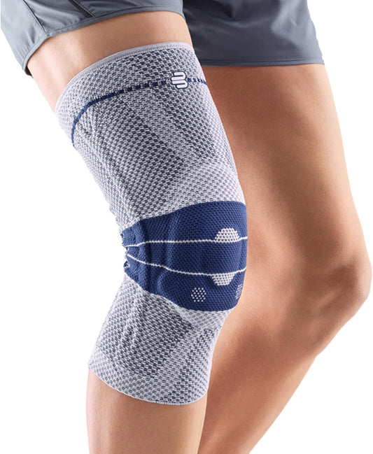 Bauerfeind - GenuTrain - Knee Brace - Targeted Support for Pain Relief and Stabilization of The Knee, Provides Relief of Weak, Swollen, and Injured Knees- Size 5 - Color Titanium