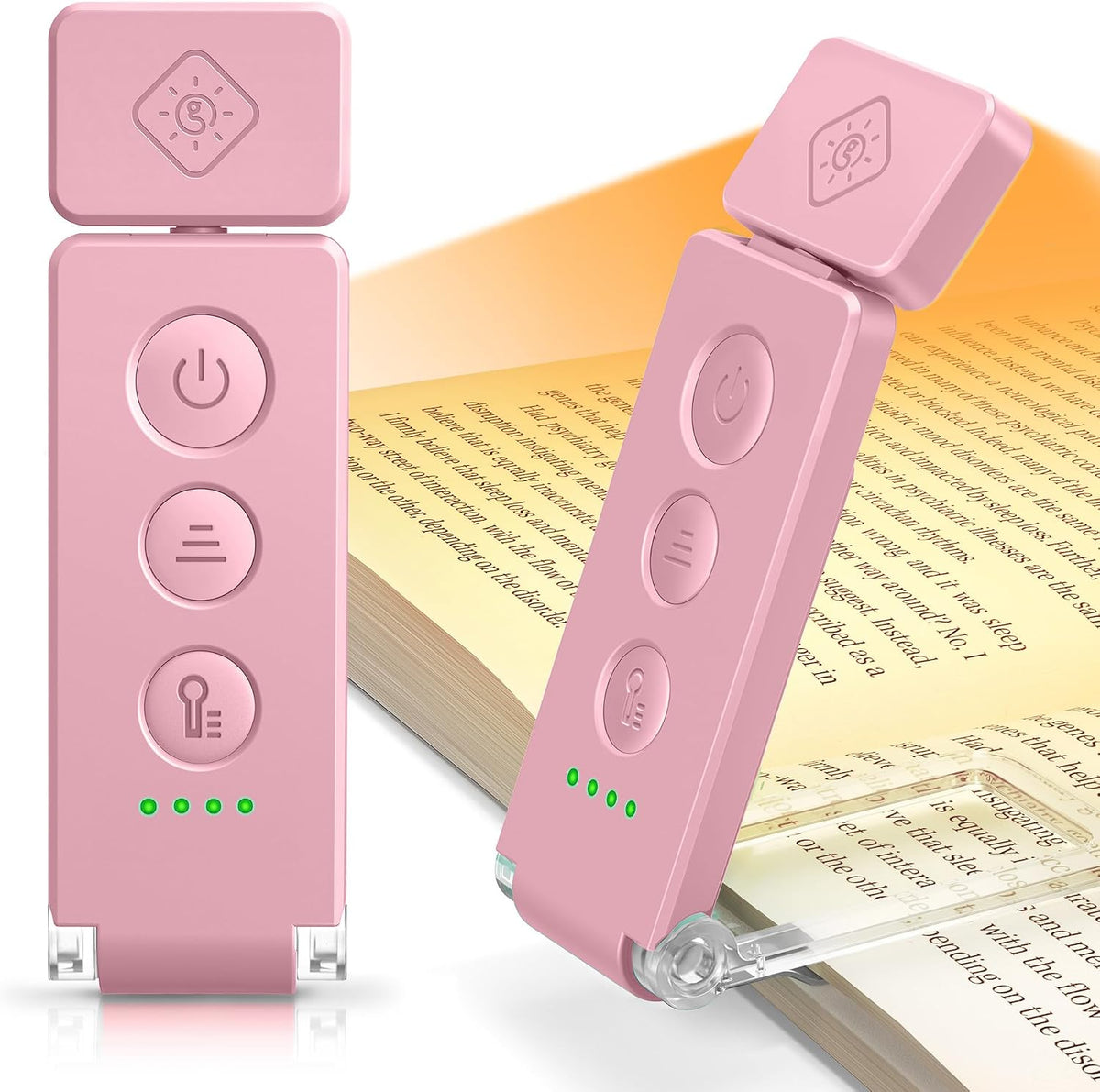 Glocusent Eye-Caring 12 LED Book Light, Compact Rechargeable Reading Light