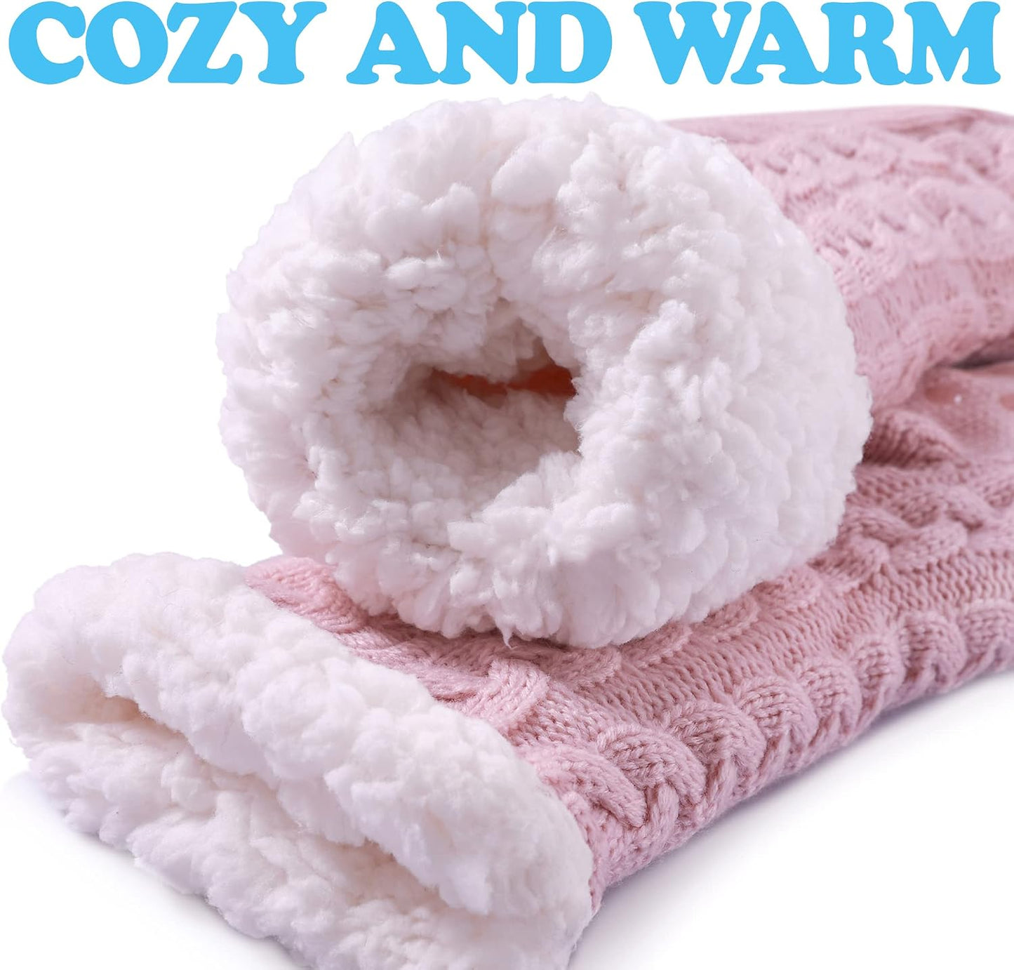 SDBING Women's Winter Super Soft Warm Cozy Fleece Lined Fuzzy Slipper Socks with Grippers