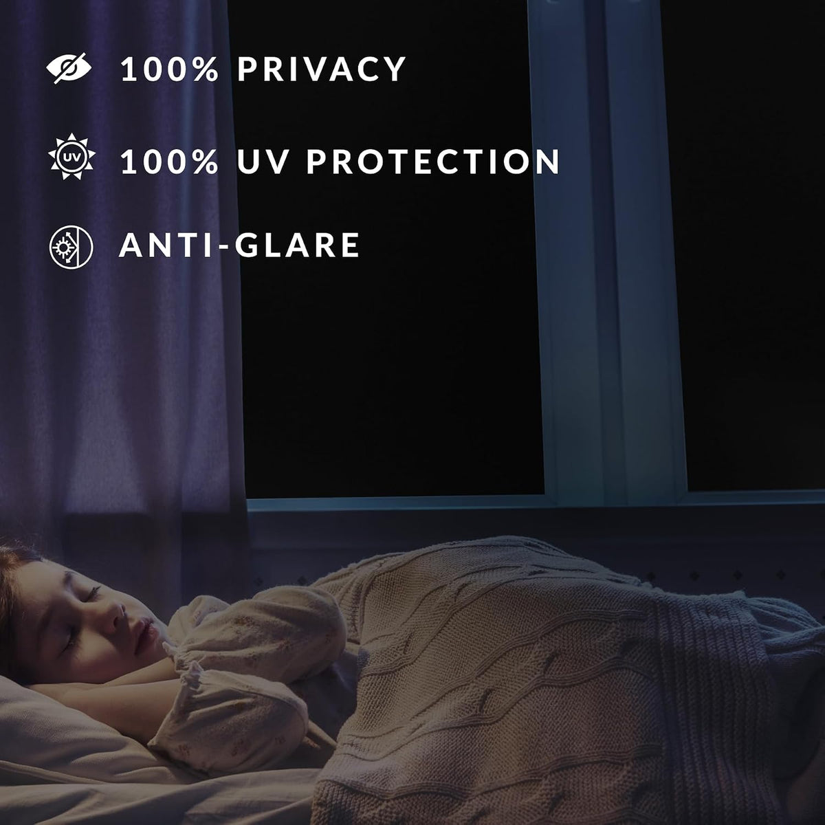 Blackout Light Effects Window Privacy Film by Artscape - Light Blocking Blackout Film, Static Cling, Full Coverage Privacy, Light Control, Helps Create a Calm, Focused Space - 17.72 x 72 Inch