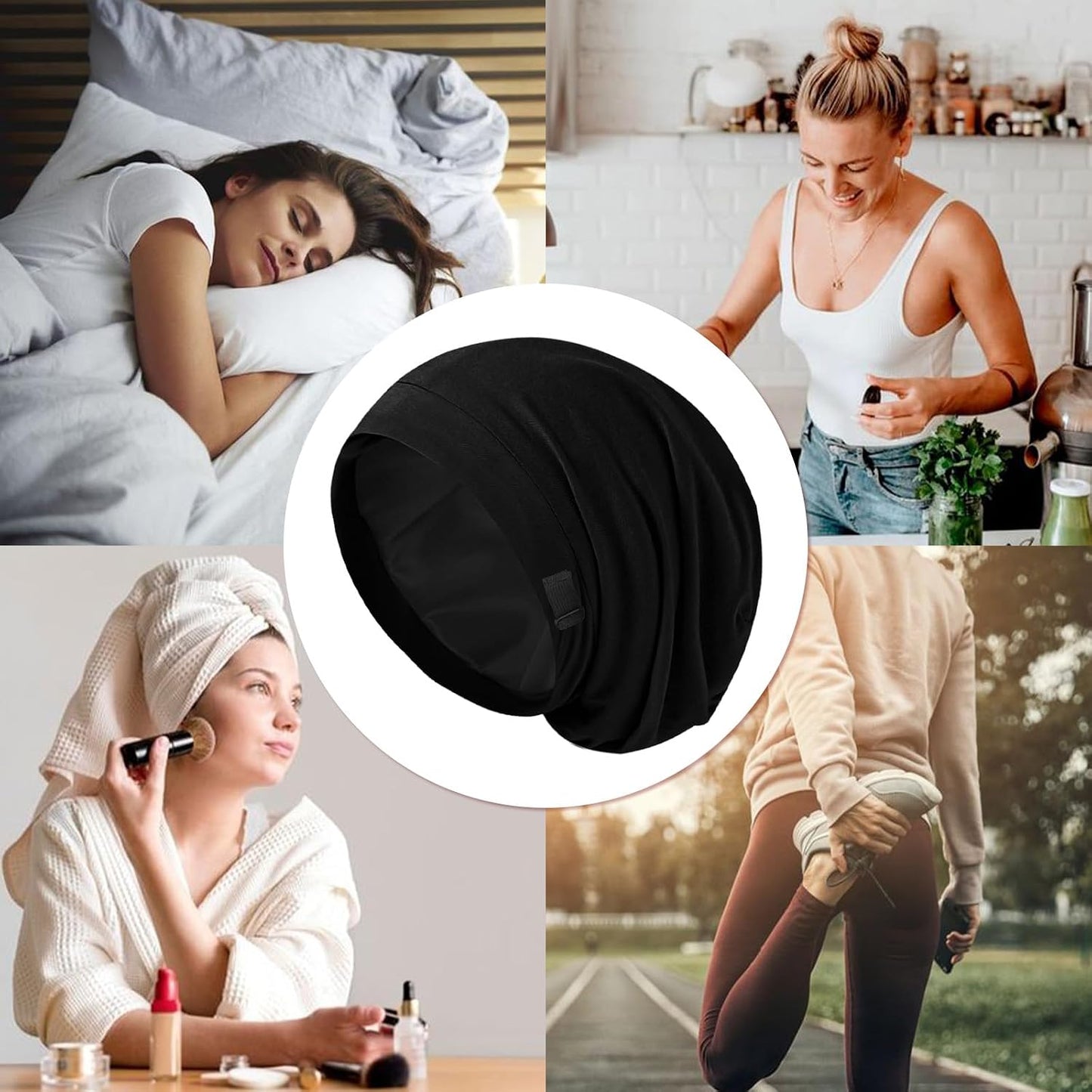 ZHENSILK Silk Bonnet for Sleeping Women, Adjustable Silky Satin Lined Sleep Cap, Silk Hair Wrap Slouch Beanie Hat