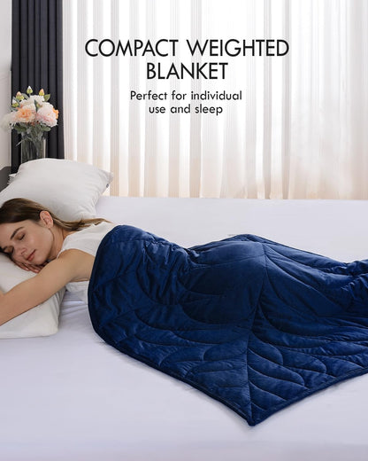 Kaisa Weighted Lap Blanket 7 lbs 41" x 53", Cozy Luxury Crystal Velvet Small Weighted Blanket for Adults, Portable Travel Weighted Blanket for Relaxation, All-Season Blanket, Machine Washable, Green