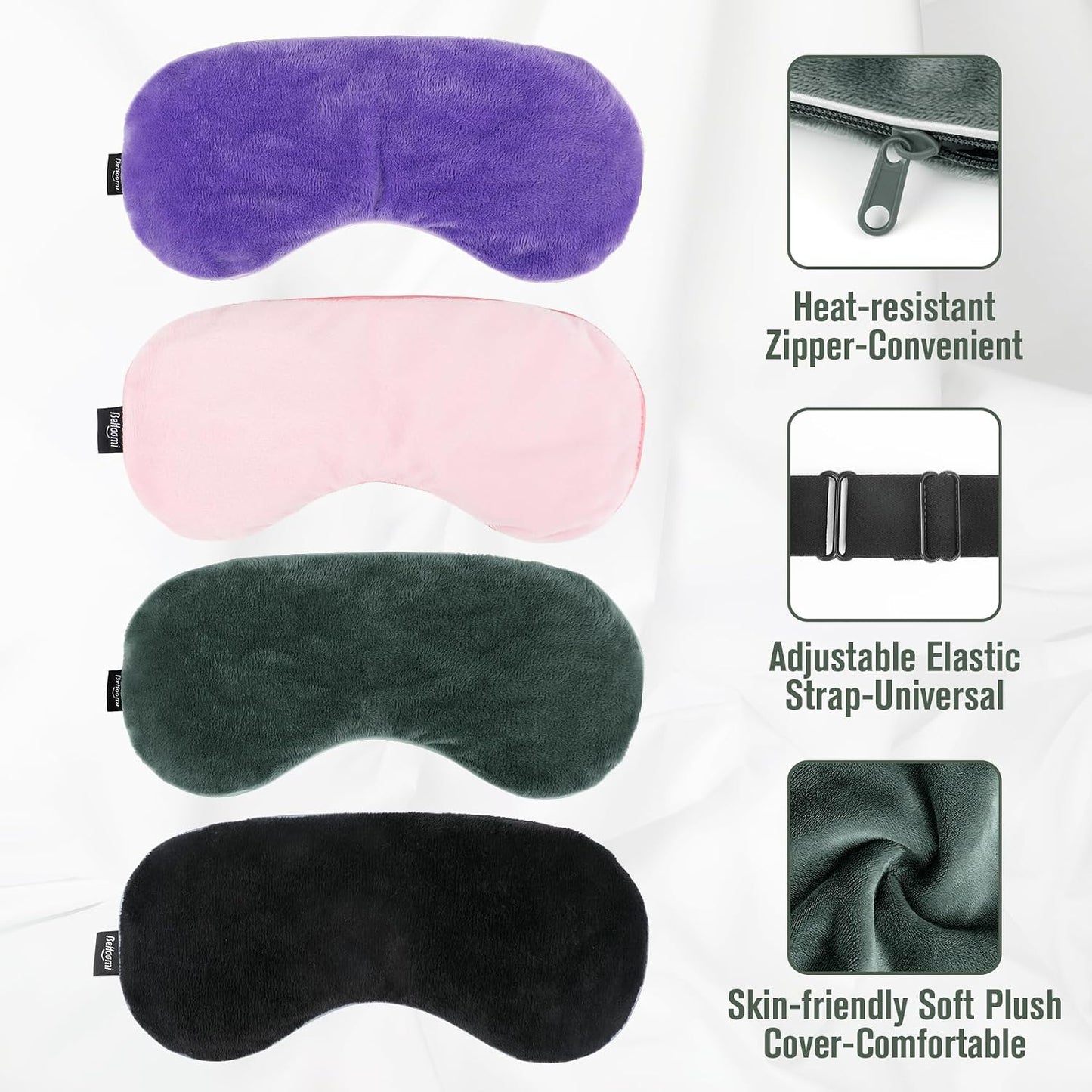 BeHoomi Cooling & Heated Eye Mask, Weighted Eye Mask for Sleeping, Purple