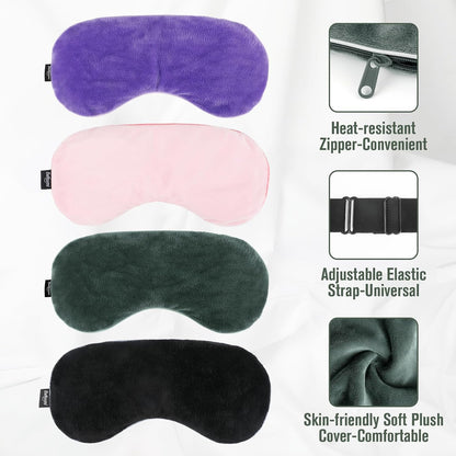 BeHoomi Cooling & Heated Eye Mask, Weighted Eye Mask for Sleeping, Purple
