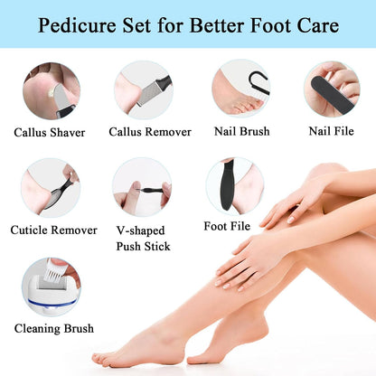 Callus Remover for Feet Electric Foot File, 13-in-1 Professional Pedicure Tools Foot Care Kit, Foot Scrubber Pedi for Hard Cracked Dry Dead Skin, 3 Rollers, 2 Speed, Battery Display (Black)