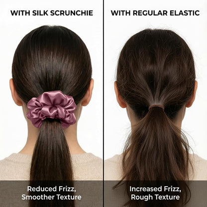 Silmer 22 Momme Silk Pillow Scrunchie Air, Oversized Lightweight Mulberry Silk Hair Tie with High Elasticity, Soft Padded No Crease Ponytail & Sleep Holder (Dusty Rose, 1Pc)