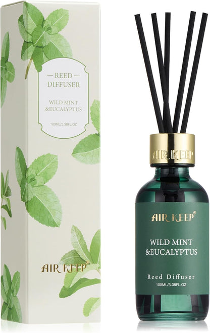Airkeep Reed Diffuser Oil Set with Reed Sticks,Citrus Aromatherapy Oil Scent Diffuser for Home Office Bathroom Decoration Perfume and Gifts 3.38oz/100ml