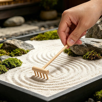 DOITOOL Mini Zen Garden Tool Rake Set, 10pc Sand Rake Tool, Meditation Feng Shui Decor Accessories for DIY Home Office Tabletop Decor