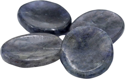 Amazing Gemstone Labradorite Thumb Worry Stone, Anxiety Stone, Healing Crystals - Piedra Crystal Fidget for Gift, Meditation, Calming, Relaxation, Stress Relief - Colors C