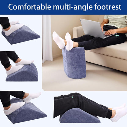 Foot Rest for Under Desk at Work, Ergonomic Under Desk Footrest with Washable Cover for Office, Home & Gaming Leg Elevation Pillow Black