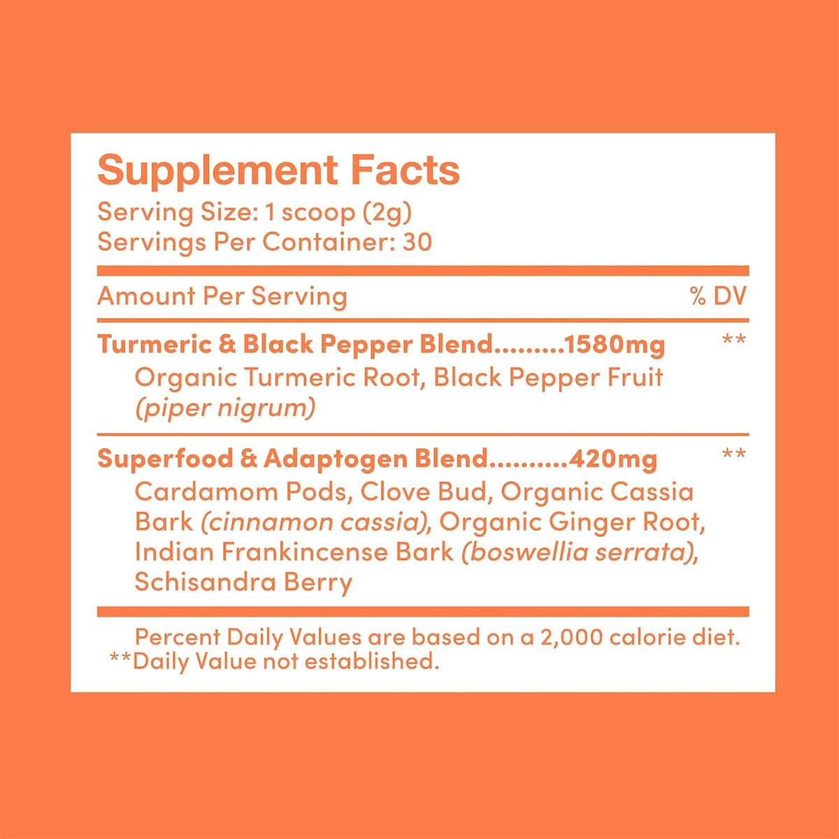 Further Food Superfood Turmeric Root Powder, Golden Milk Blend, 2.12 Oz