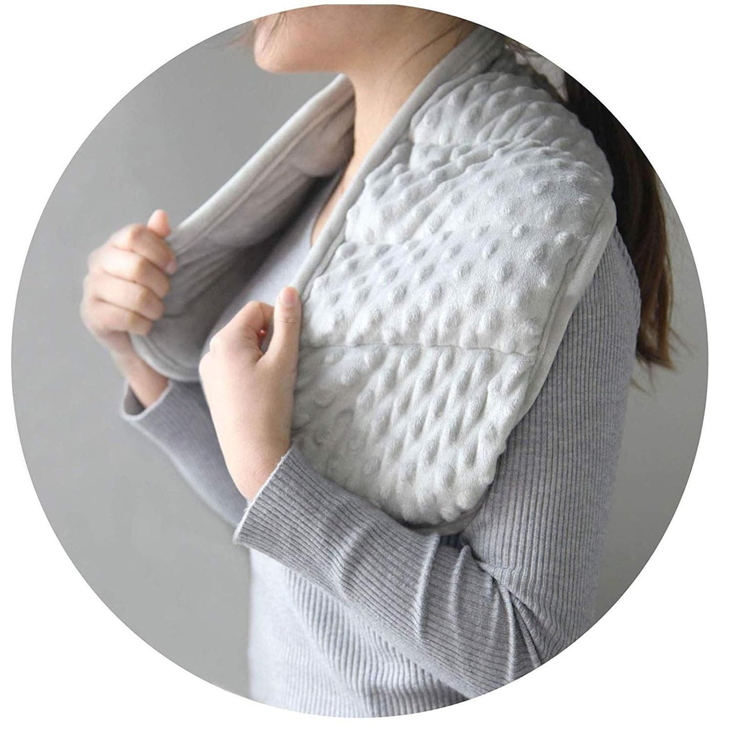 MAXTID Weighted Shoulder Wrap 2 lbs Weighted Relief Wrap for Shoulder, Neck with Glass Beads - Grey Weighted Body Neck Pillows for Adults Kids