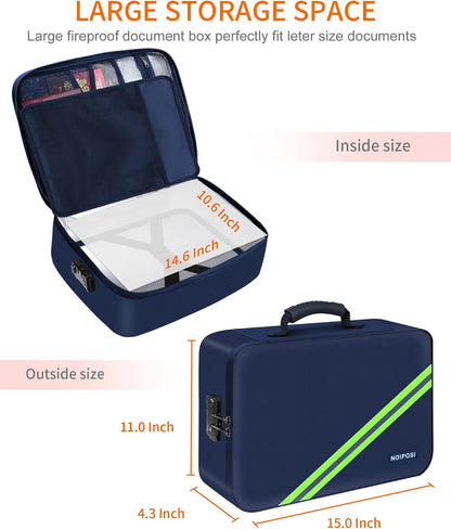 Noiposi Fireproof Document Box with Lock 5200℉-8 Layer
