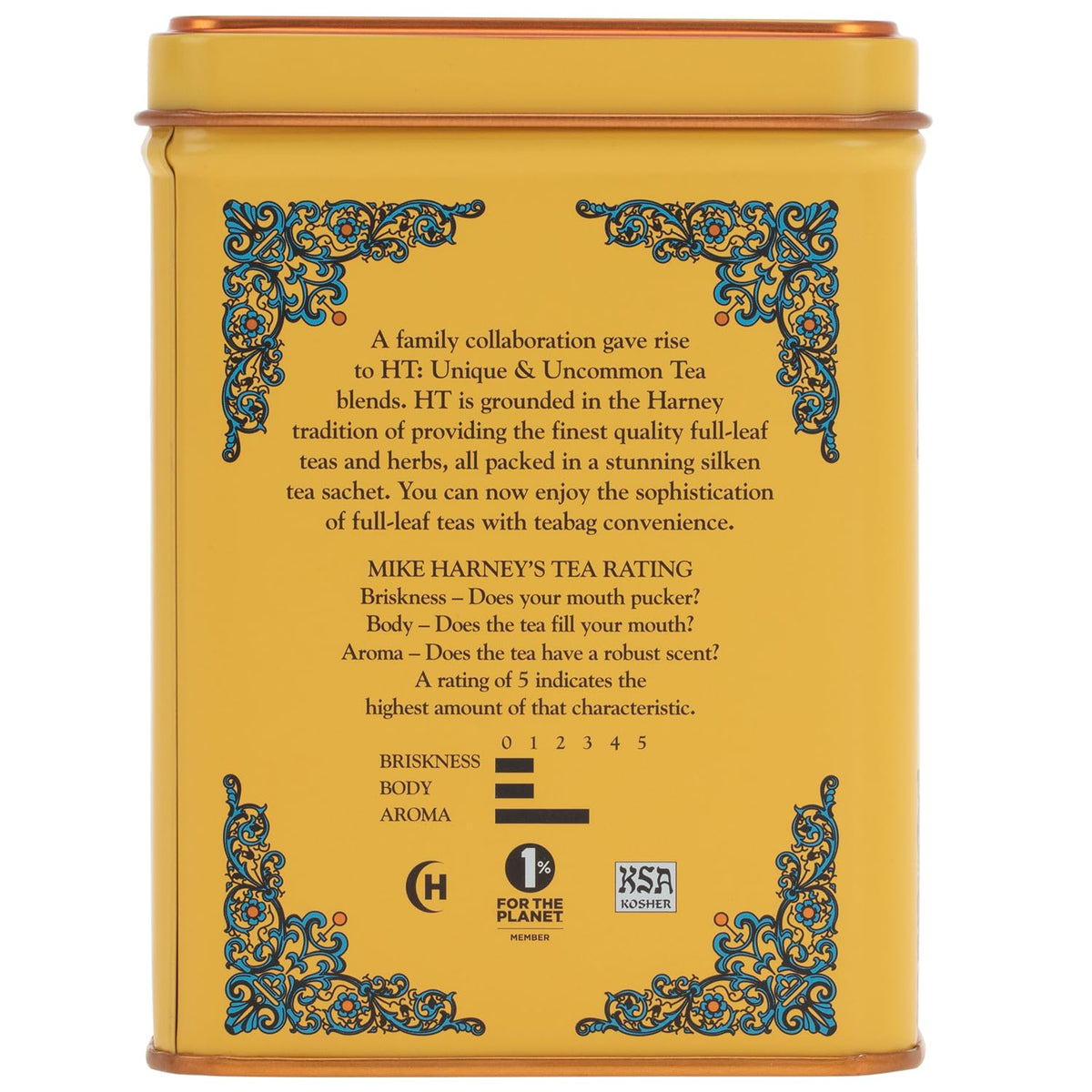 Harney & Sons Master Yellow & Blue Tea Tin - Herbal Blend of Chamomile, Lavender, and Cornflowers - 0.9 Ounces, 20 Sachets 1 Pack