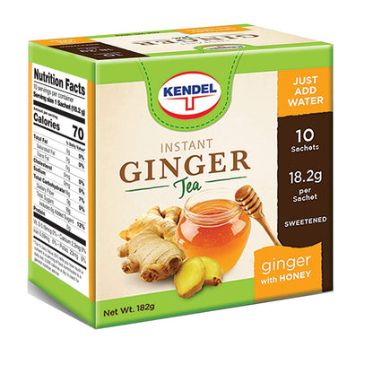 Kendel Instant Ginger Honey Tea - 10 Sachets, Caffeine Free