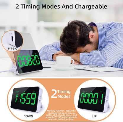 Samshow Rechargeable Digital Kitchen Timer, Ice Blue, 5 Inch