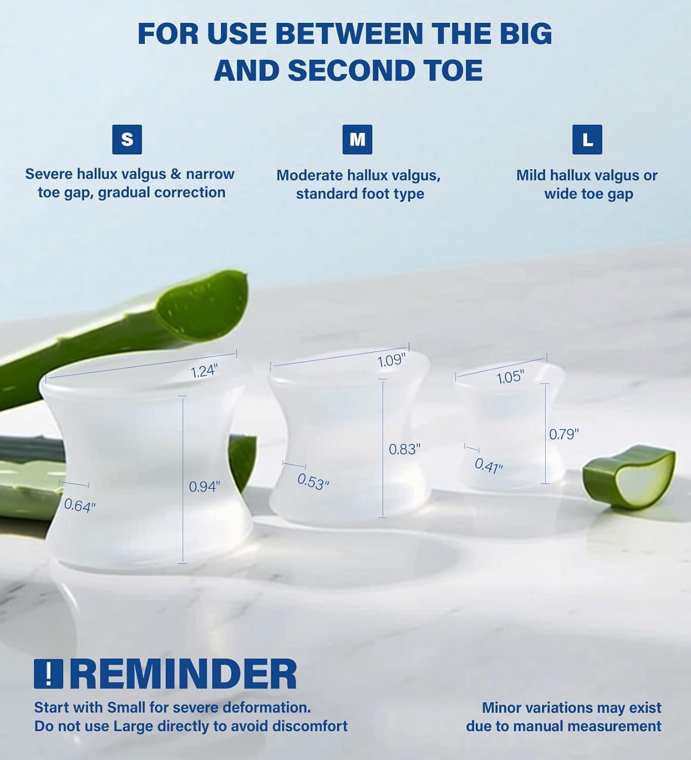 12 Pack Gel Toe Separators & Spacers - Aloe Infused Bunion Pads for Overlapping Toes, Hammer Toes & Big Toe Alignment - Medical Grade Toe Straightener for Men & Women, Transparent & Washable (M)