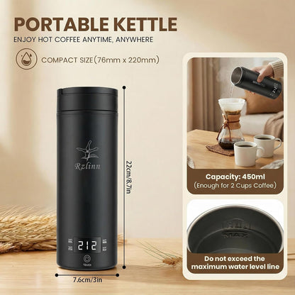Portable Electric Kettle For Travel, 120V, 450ml, 4 Temperature Control