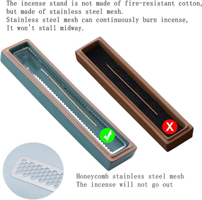 CEREMONY Incense Holder for Sticks, Ceramic Insence-Stick Holder Ash Catcher, Incense Holder Timkburner for Meditation Yoga Spa Room Incense Holder (Lever Brown)