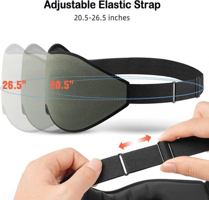 LitBear Sleep Mask for Side Sleeper Women Men, Eye Mask for Sleeping Light Blocking, 3D Contoured Cup Sleeping Mask, Soft Breathable Sleep Eye Mask with Adjustable Elastic Strap for Travel