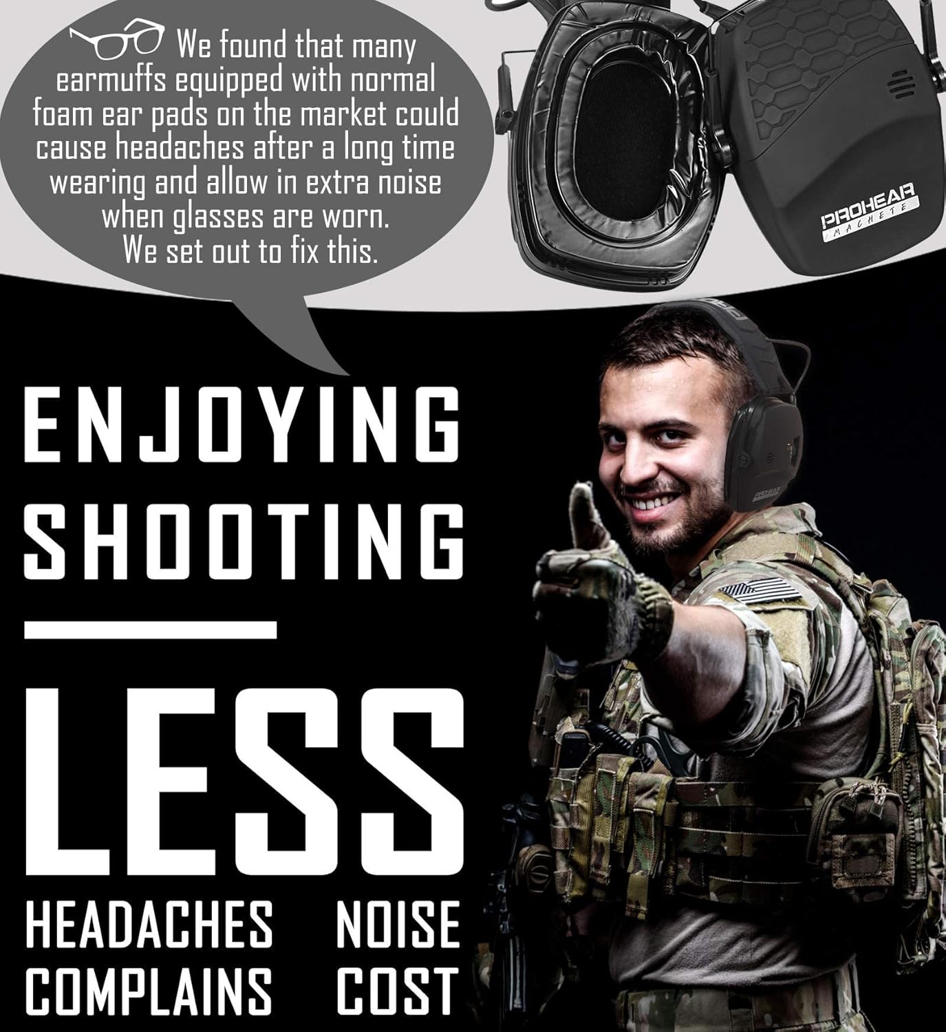 PROHEAR Electronic Ear Protection for Shooting with 4X Sound Amplification, Gun Range Hearing Protection Muffs, NRR 23dB Noise Reduction Headphones for Hunting, Green