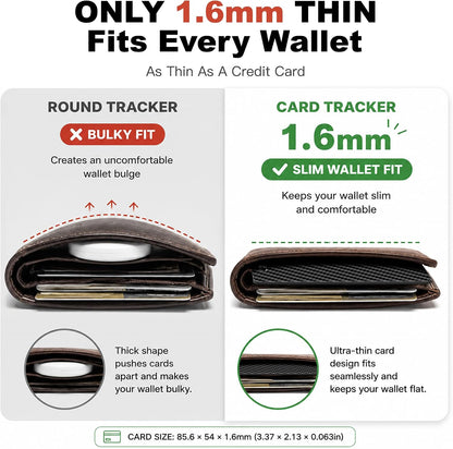 Wallet Tracker Card, Rechargeable, Works with Apple Find My