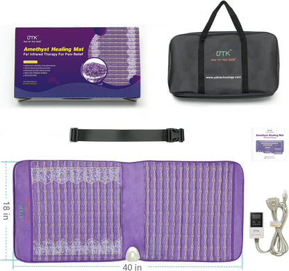 UTK Far Infrared Heating Pads for Back, 5X Pain Relief Amethyst Heating Pad for Sciatica, Waist, Abdomen, Thigh, Hip, Hotter to 159℉, FSA-HSA Eligible, 4H Auto-Off, Gift for Women Men, 24'' x 16''