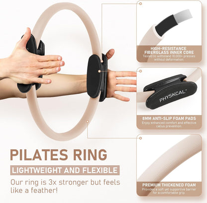 PhysKcal Pilates Ring, 15-Inch Magic Circle with Thick Padded Handle