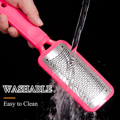 Foot Rasp Foot File, 2 Pcs Stainless Steel Pedicure Callus Remover for Feet, Professional Foot Care Tools for Pedicure to Removes Hard Skin Corns for Dry and Wet Feet