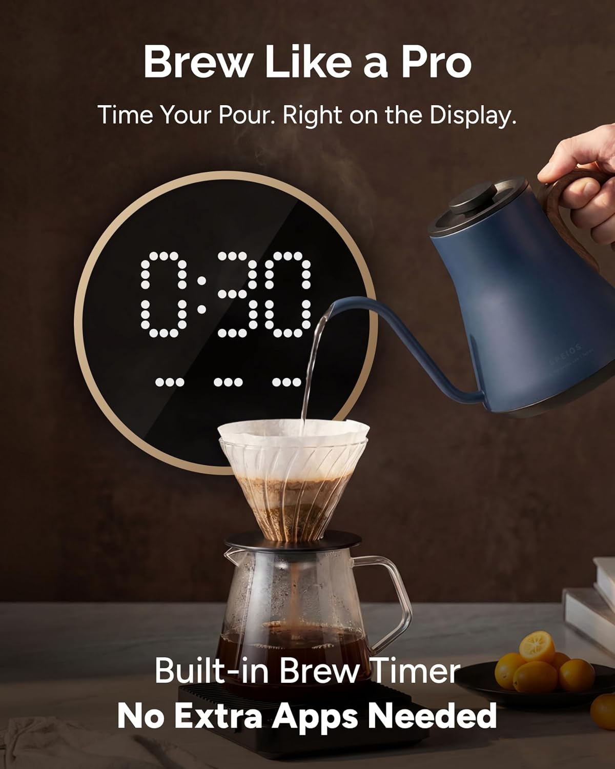 INTASTING Gooseneck Electric Kettle with ±1℉ Temperature Control 0.9 Liter