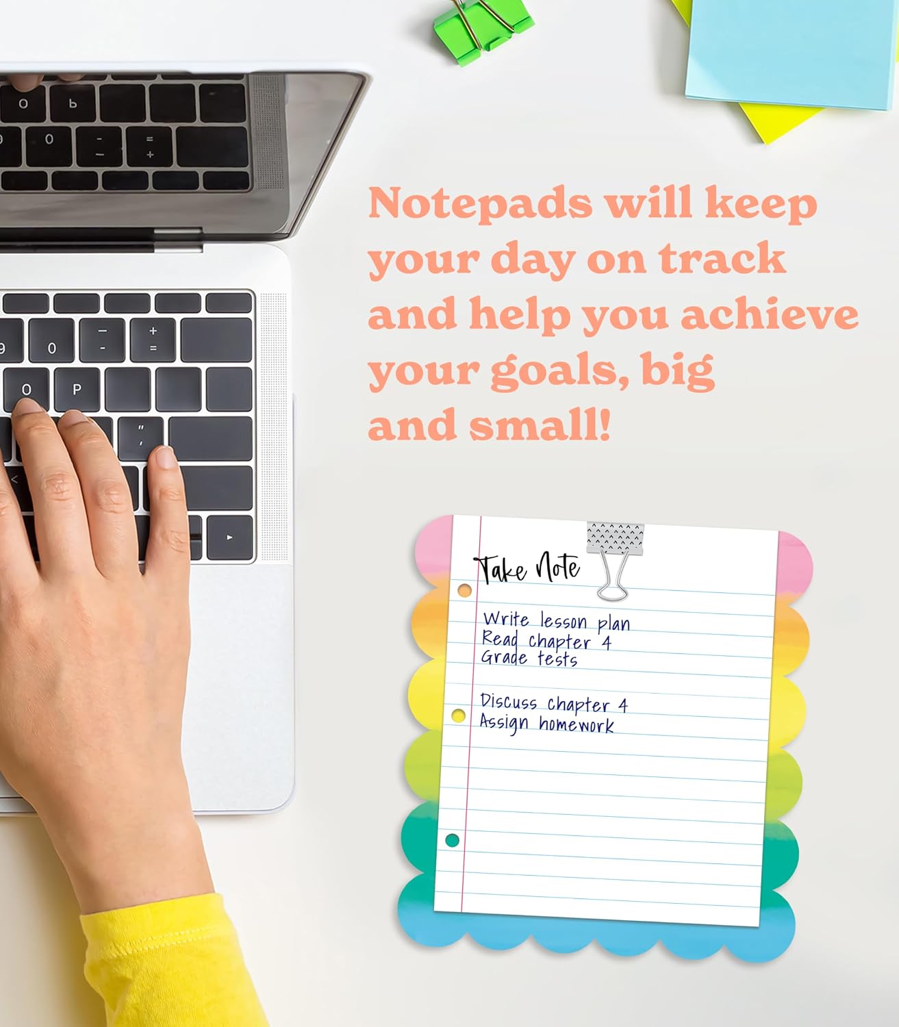 Carson Dellosa Aim High To Do List Notepad―5.75" x 6.25" Paper Stationery, Daily Checklist, Goals, Reminders, Notes, Motivational Organizer (50 sheets)