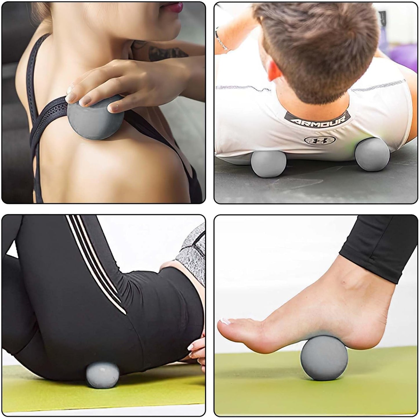 WOVTE Massage Lacrosse Ball for Sore Muscles, Shoulders, Neck, Back, Foot, Body, Deep Tissue, Trigger Point, Muscle Knots, Yoga and Myofascial Release (Blue)