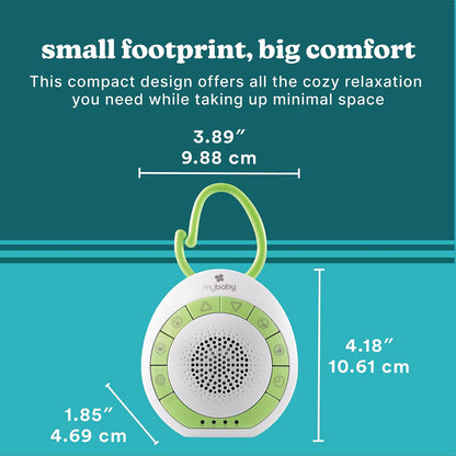 MyBaby Sound Machine, White Noise for Baby, Travel, Nursery and On The Go, 4 Soothing Sounds, Integrated Clip, Small and Lightweight, Great for Registry Gift