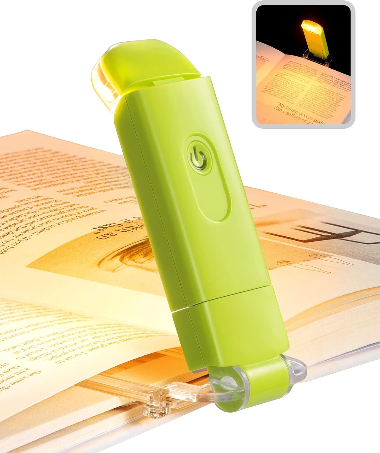 DEWENWILS Book Reading Light, Amber Warm Clip On LED with 3 Adjustable Brightness for Eye Protection, Rechargeable USB, Perfect for Bookworms, Kids (White)