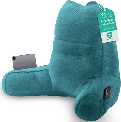 Sasttie Reading Pillows for Sitting in Bed Adult, Back Pillow Bed Sitting Up, Back-Rest Support Cushion for Sit Up on Couch, Sofa, and Floor, Dorm Essentials, Oeko-Tex Certified, Dark Grey