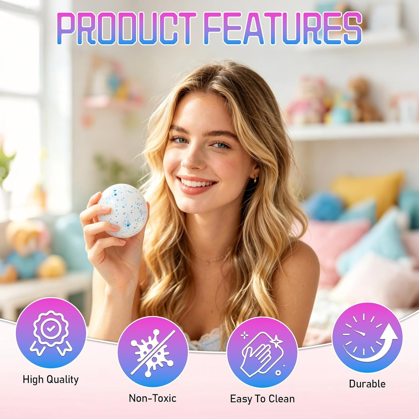 Snowball Stress Relief Squishy Toys Slow Rising Stress Ball, Stress Round Ball to Increase Hand Flexibility, Birthday Gifts for Adults