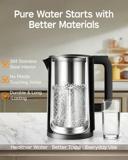 Electric Kettle with Temperature Control, 1.7L Hot Water Kettle for Tea, Coffee & Daily Use, 5 Presets, 2H Keep Warm, Stainless Steel Interior, Auto Shut-Off, Cordless Electric Tea Kettle, Blue