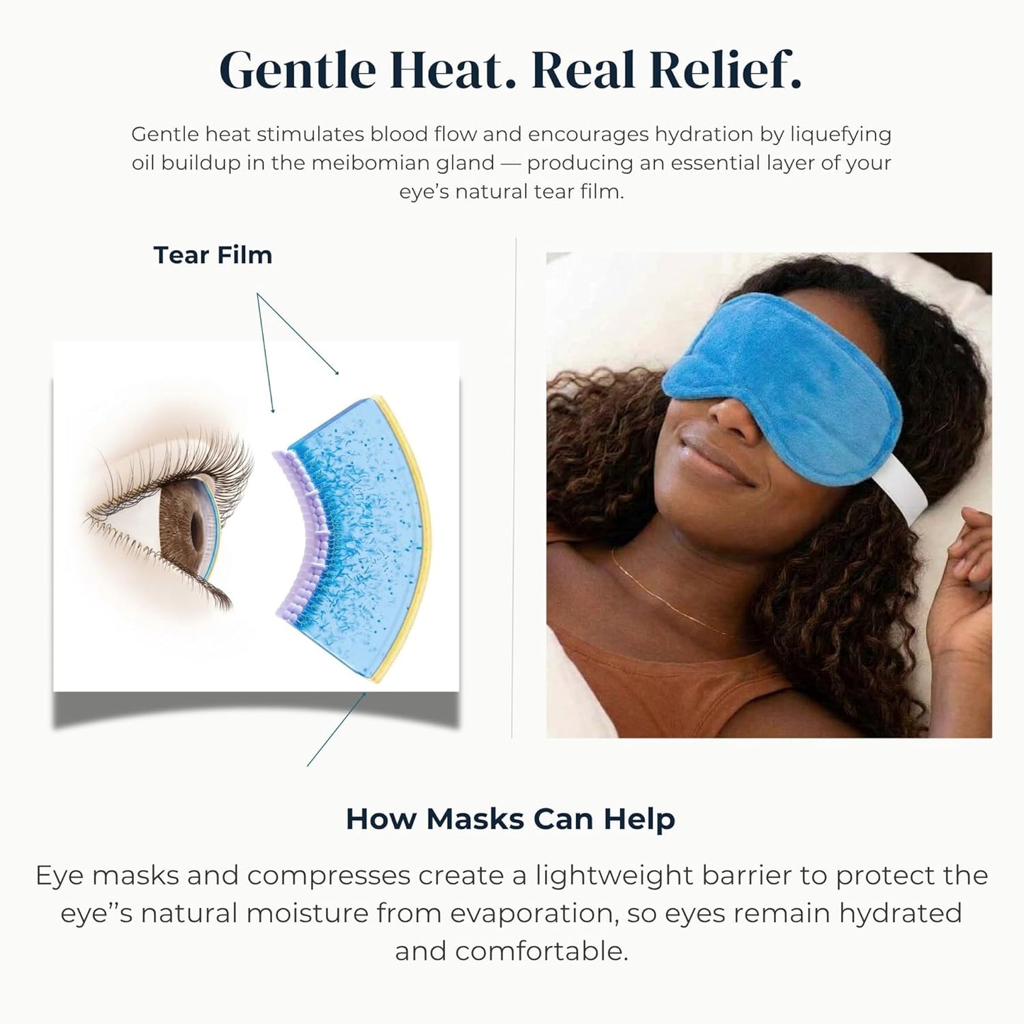 MediViz Heated Eye Mask, Hot or Cold Therapy | Moist Heat Compress for Irritation and Occasional Dry Eye, Removable Washable Cover
