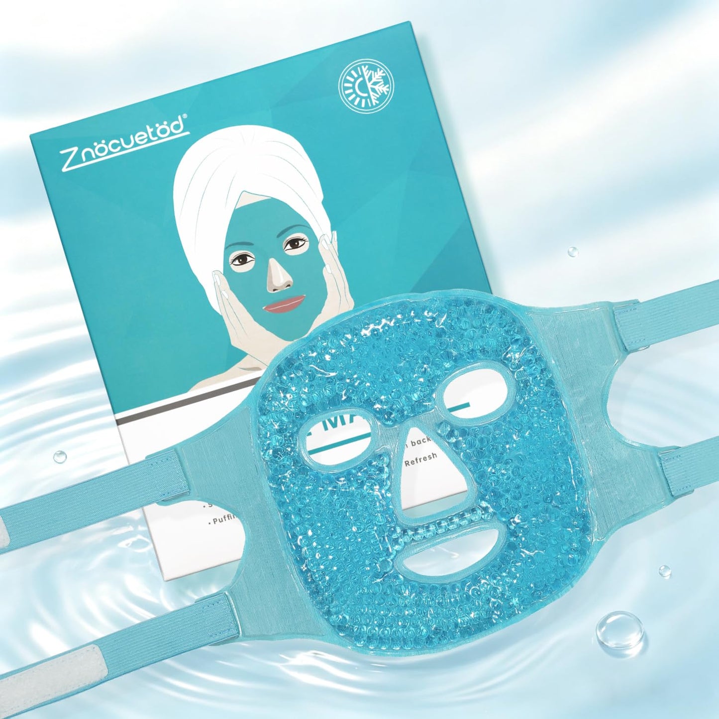 ZNÖCUETÖD Cold Face Ice Mask Facial Ice Pack, Hot Cold Compress for Face