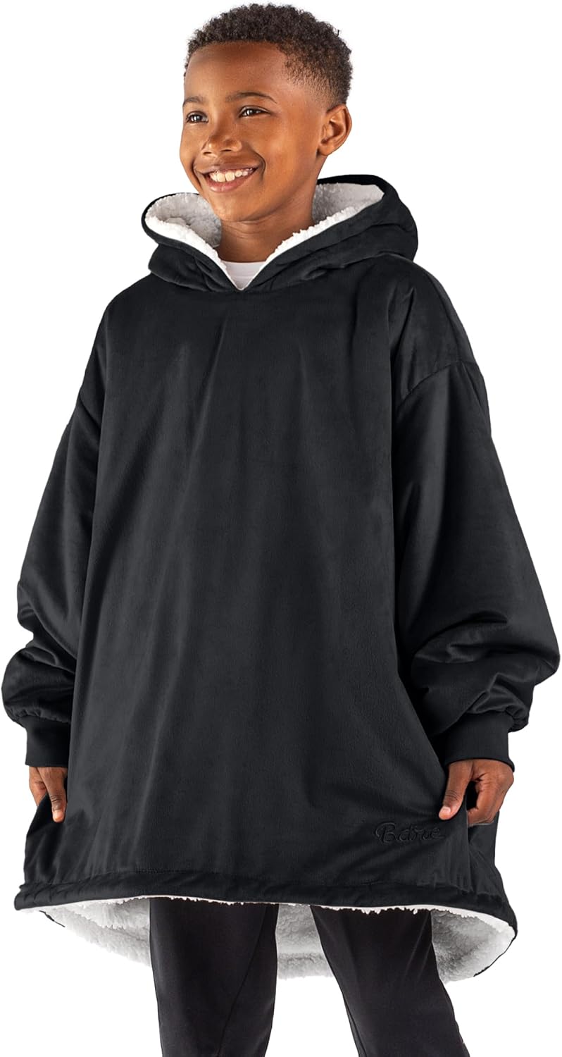 Bare Home Wearable Blanket Hoodie - Soft Plush Sherpa - Warm and Cozy - Oversized Wearable Blanket