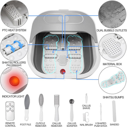 UNIFULL Collapsible Foot Spa Bath with Heat and Remote Control