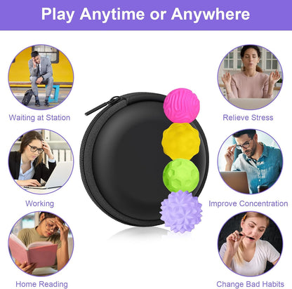 BUSOHA Silicone Magnetic Fidget Balls - 4 Pack Fidget Toys for Adult