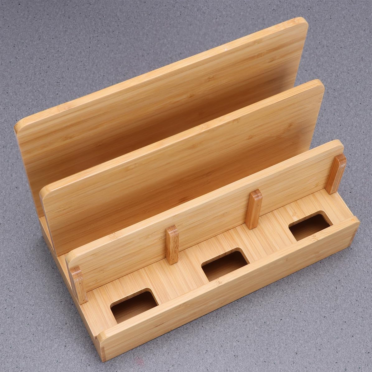 Xmas Phone Stands Charge Station Bamboo Wood Docking Organizer