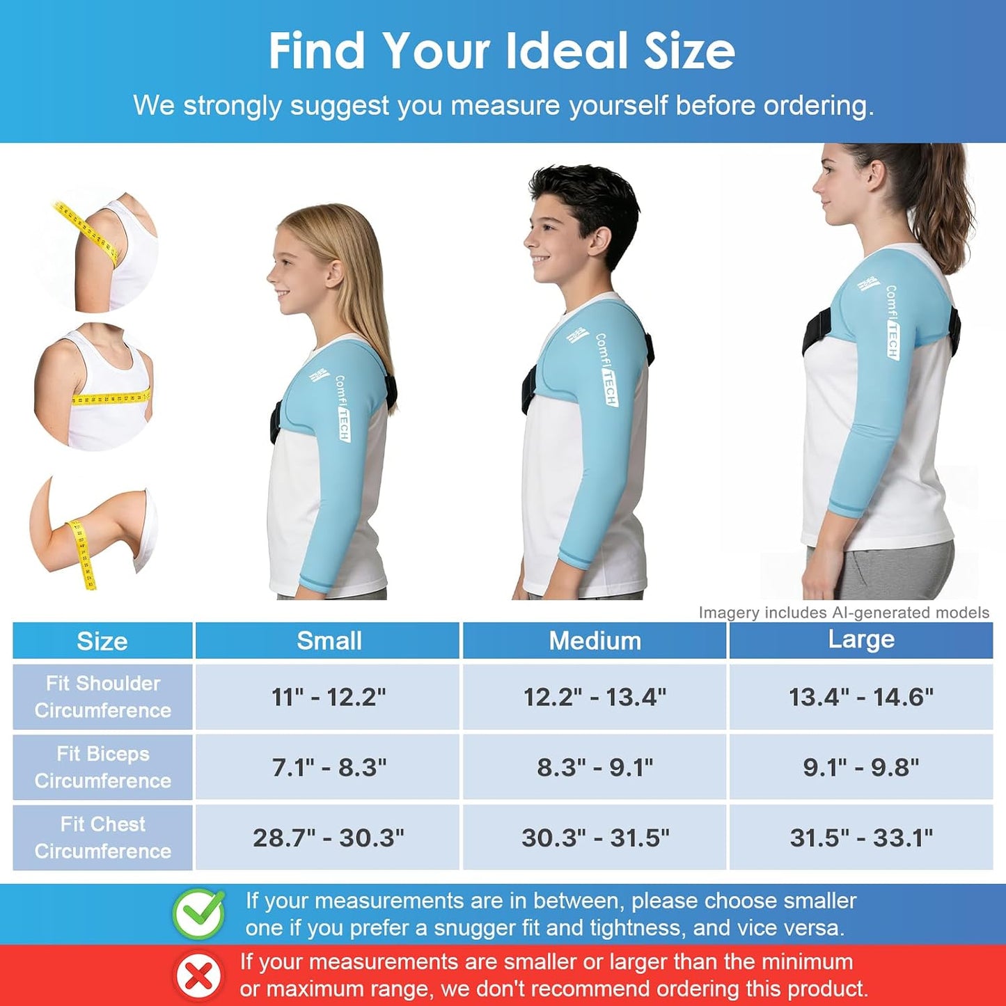 ComfiTECH Youth Shoulder Arm Ice Pack Wrap for Young Pitchers, Ice Arm Sleeve for Teen Volleyball Players, Flexible Cold Application for Throwing Recovery, Elbow Joint & Muscle Comfort, Large