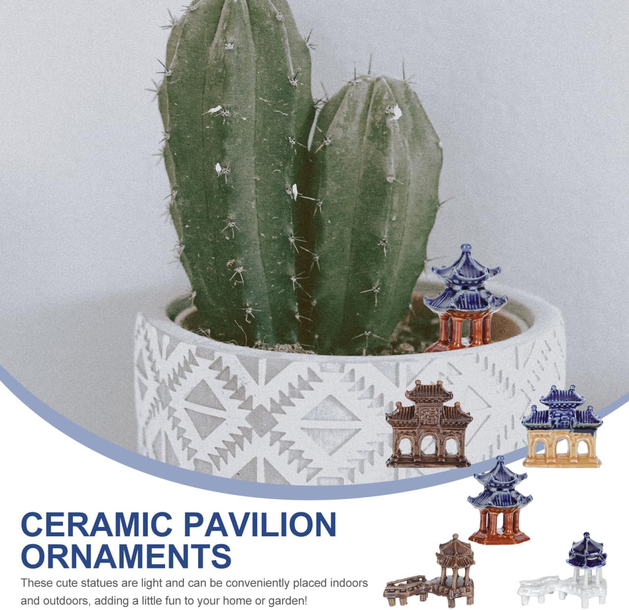 DOITOOL 5PCS Mini Pagoda Garden Statue, Miniature Japanese Style Bonsai Figurines Miniature Asian Decor Mini Zen Garden Accessories Micro Landscape Decoration Fish Tank Aquarium Ornament